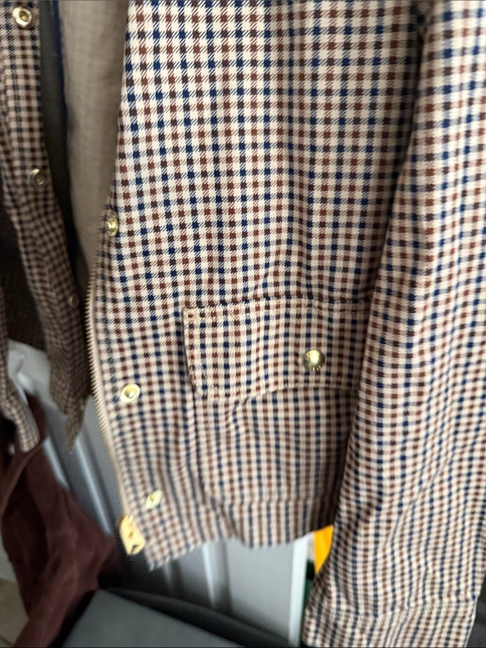 J. Crew Brown and Navy Gingham Utility Jacket - Picture 5 of 7